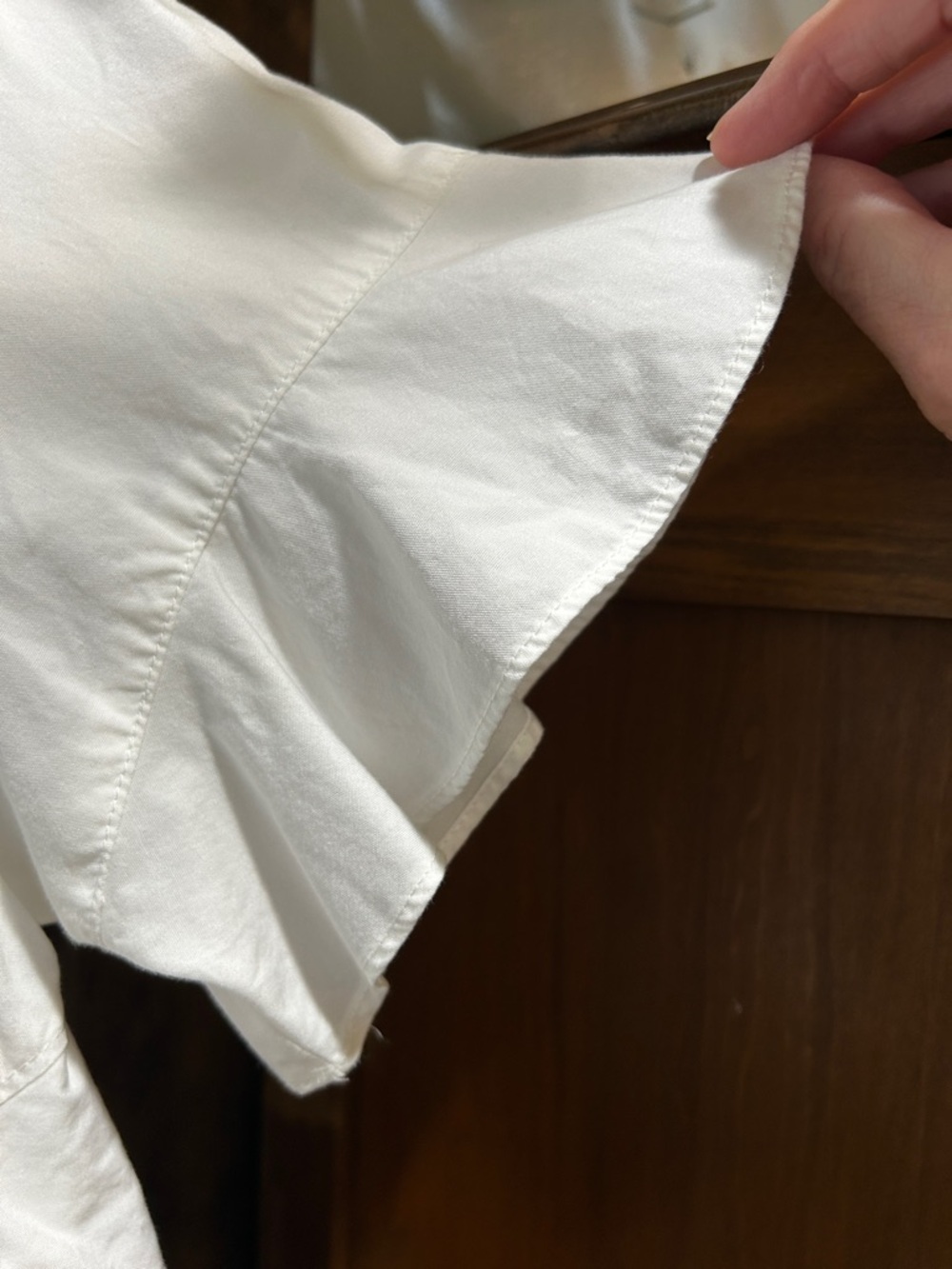 Calvin Klein White Ruffle Diagonal-Detail Blouse - Picture 4 of 6